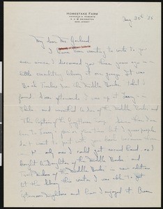 Mary B. Roberts, letter, 1935-08-30, to Hamlin Garland