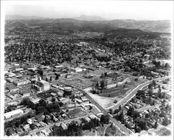 Santa Rosa, California downtown redevelopment area, looking northeast from intersection of Santa Rosa Avenue and Sonoma Avenue, 1967