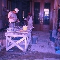 Interior view of the Traveler's Hotel during reconstruction