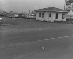 Exterior view of Petaluma Hay and Grain Market, Petaluma, California, 1962