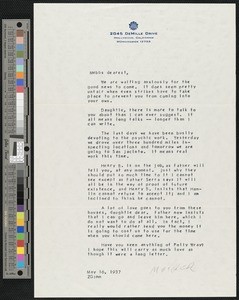 Zulime & Hamlin Garland, letter, 1937-05-16, to Mary Isabel Lord