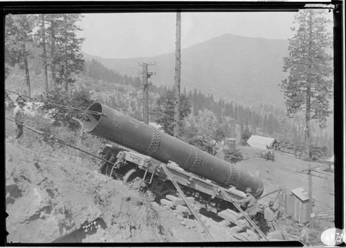Big Creek PH #2 - Unloading section of pipe