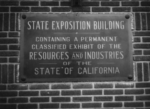 State Exposition Building plaque
