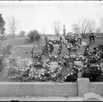 Cemetery, funeral with flowers, M. Jennie Pearson