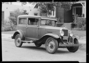 Damage to Chevrolet coach, Frank Richey owner & assured, Southern California, 1934