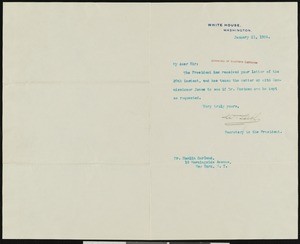 William Loeb Jr., letter, 1904-01-21, to Hamlin Garland