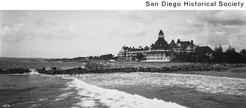 View of the Hotel del Coronado looking north from the beach
