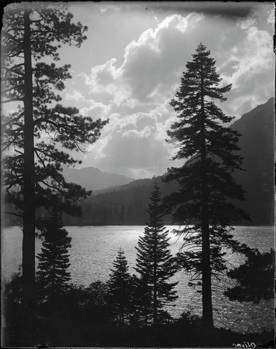 Lake (Independence or Tahoe) in mountains, California. [negative]