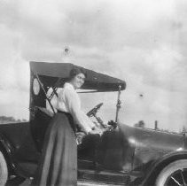 Woman and an automobile