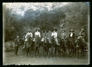 Seven people on horses