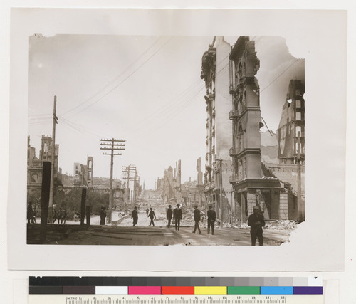 [View north up Stockton St. from Geary St. Union Square, left.]