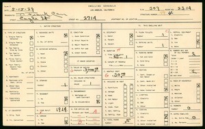 WPA household census for 2714 EAGLE STREET, Los Angeles