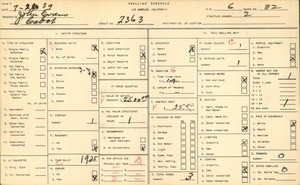 WPA household census for 2363 CABOT, Los Angeles