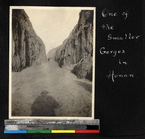 Mountain gorge, Henan, China, ca. 1900