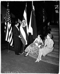 Women planning consular reception, 1958