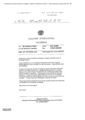 Gallaher International[Memo from Sue James to Pambos Pieris regarding certificate of release to the order of Cyprus Popular Bank Ltd]