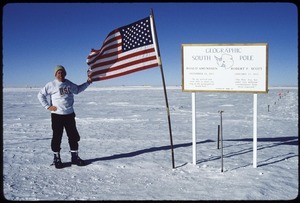 Cornelius Sullivan at the geographic South Pole, 1996