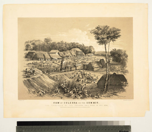 View of Culebra or the summit, the terminus of the Panama rail road In Dec. 1854