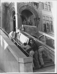 Moving out of City Hall, Petaluma, California, 1955