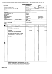 [An Invoice from Gallaher International Limited to Tlais Enterprises Limited regarding sovereign classic global cigarettes]