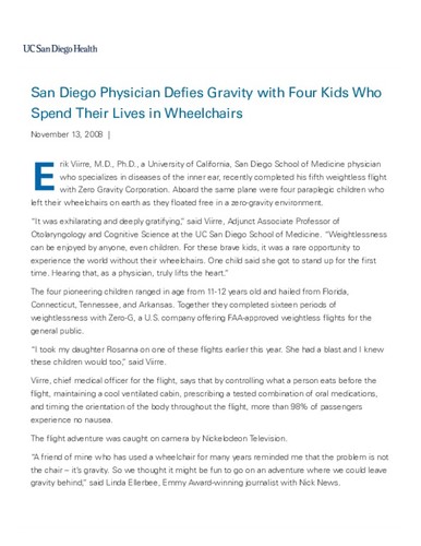 UC San Diego Physician Defies Gravity with Four Kids Who Spend Their Lives in Wheelchairs