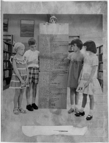 Children Surrounding Chart at Arcade Library