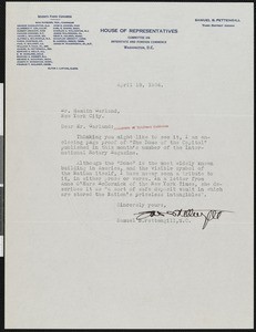 Samuel B. Pettengill, letter, 1934-04-19, to Hamlin Garland