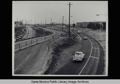 Preparation for construction of the 10 Freeway, Santa Monica, Calif. (looking east)