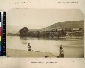 Canoes crossing Mangoro river, Andakana, Madagascar, ca. 1865-1885