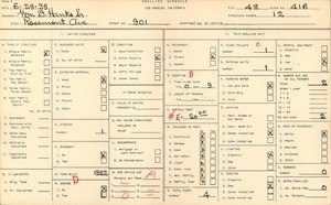 WPA household census for 901 ROSEMONT AVE, Los Angeles