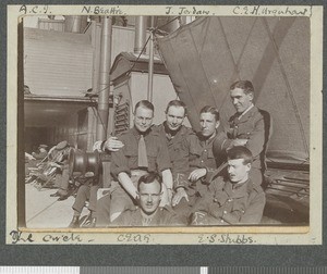 RAMC officers on board the SS Durham Castle, Atlantic Ocean, June 1917