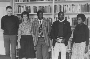 Knud Sorensen and Agnes Petersen with guests from Tanzania