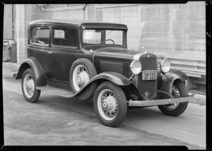 Chevrolet sedan, Metropolitan Casualty, Southern California, 1934