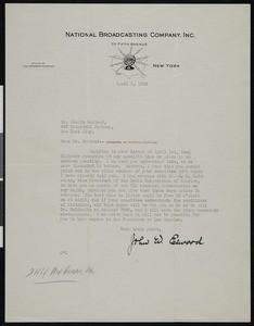 John W. Elwood, letter, 1929-04-03, to Hamlin Garland