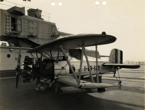 A bad landing on deck of the Saratoga, 1930
