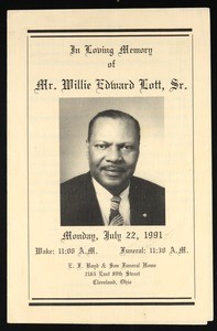 Memorial service program, Willie Edward Lott, sr., 1991