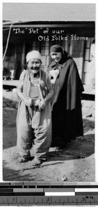 Sister Ursula and an elderly woman, Gishu, Korea, 1926