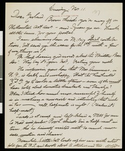 Henry Blake Fuller, letter, 1917-11-11, to Hamlin Garland