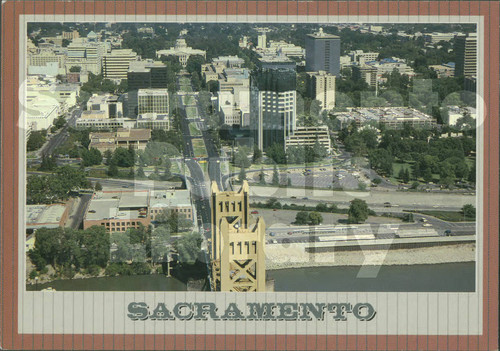 Sacramento from the Air Looking Down Capitol Avenue