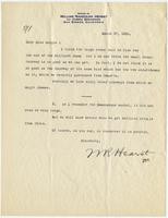 Letter from William Randolph Hearst to Julia Morgan, March 27, 1932