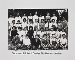 Sebastopol School class with teacher Gladys Ella Barnes, Sebastopol, California
