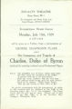 Elizabethan Stage Circle playbill for "The Conspiracy and Tragedy of Charles, Duke of Byron," 1929 July 15