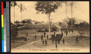 Panoramic view of villagers, Kimpako, Congo, ca.1920-1940