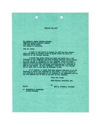 Letter from Mark A. Thoreson to George M. Eason, February 18, 1952