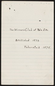 Constitution and Palo Alto Woman's Club List of Membership, 1898-1899