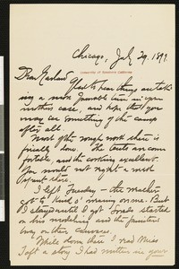 Henry Blake Fuller, letter, 1899-07-29, to Hamlin Garland