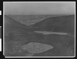 Aerial view of Amboy Crater, looking west, June 21, 1914
