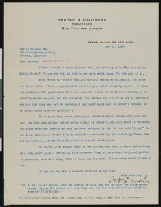 F.A. Duneka, letter, 1914-06-22, to Hamlin Garland