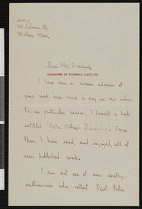 Nicholas Carroll, letter, 1931-10-15, to Hamlin Garland