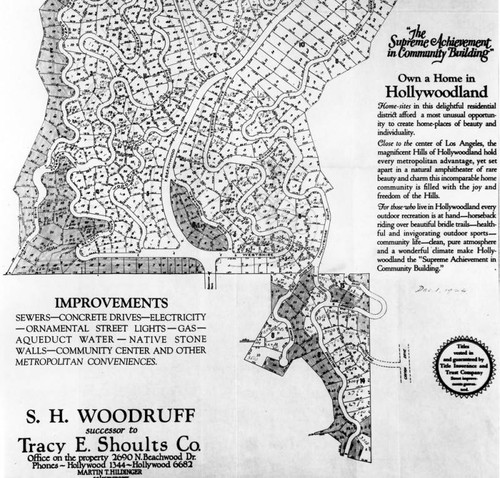 Scaled map of Hollywoodland Tract no. 6450